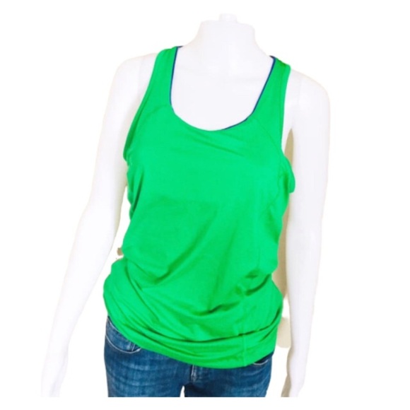 ADIDAS Racerback Tank/Top With Shelf Bra Green Size Medium - Picture 4 of 7